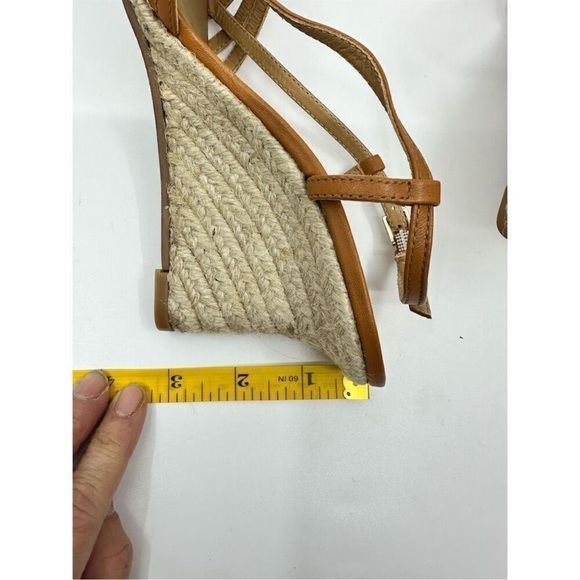 Reformation Ava Wedge Espadrille Heeled Slingback Sandal Tan Brown Spring Sz6.5 - Picture 8 of 8